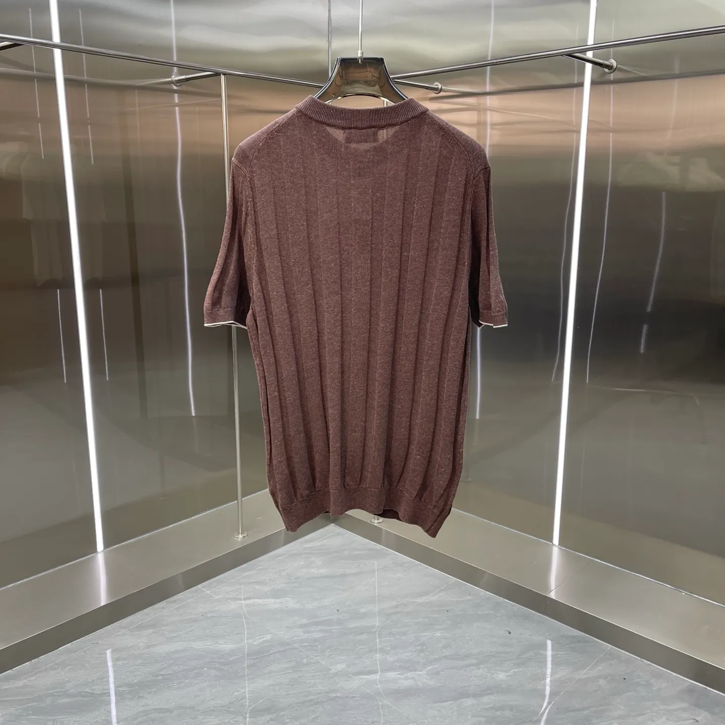 Brunello Cucinell Bc crew neck sweater short sleeve high version old money style short sleeve T-shirt pullover POLO knitted sweater Customized linen and cotton blended wool, woven using imported loom (7 needles), customized wool, wool enzyme wash Color: Blue Coffee Brown color Apricot Red Date Red Sizes: S-XL